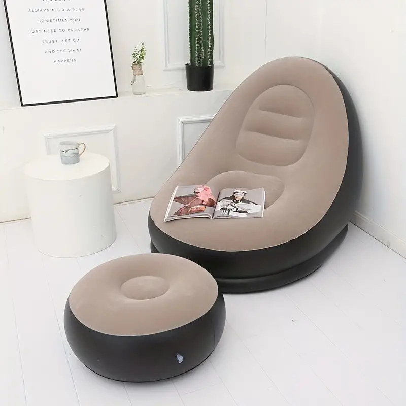 🛋️ Sillón Inflable con Reposapiés | Puff Ergonómico para Interior y Exterior - Imagen 4